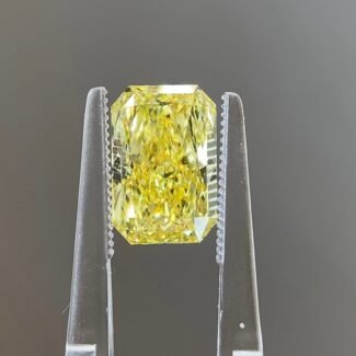 4.03ct radiant cut fancy vivid yellow lab grown diamond