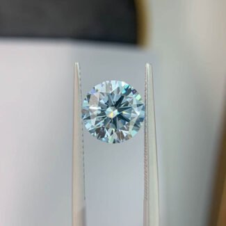 4.09ct round cut fancy intense blue lab grown diamond