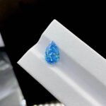 4.13ct pear cut fancy vivid blue lab grown diamond