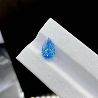 4.13ct pear cut fancy vivid blue lab grown diamond