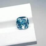 4.24ct cushion cut fancy intense blue lab grown diamond
