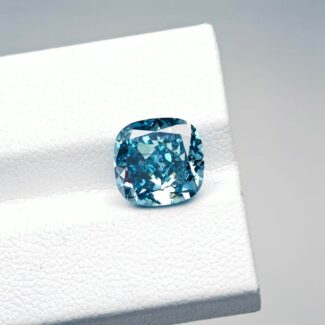 4.24ct cushion cut fancy intense blue lab grown diamond