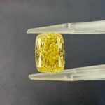 5.02ct cushion cut fancy intense yellow lab grown diamond