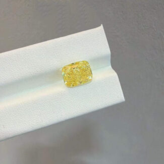 5.03ct cushion cut fancy vivid yellow lab grown diamond