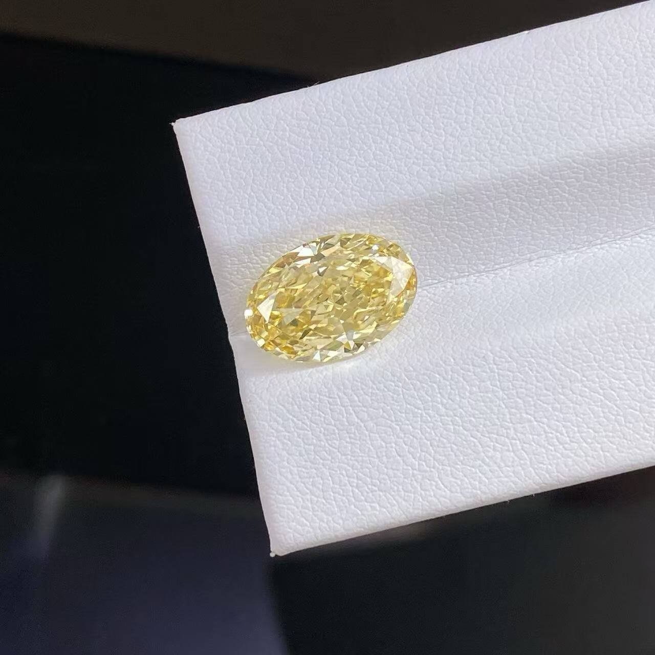 5.23ct oval cut fancy intense yellow lab grown diamond