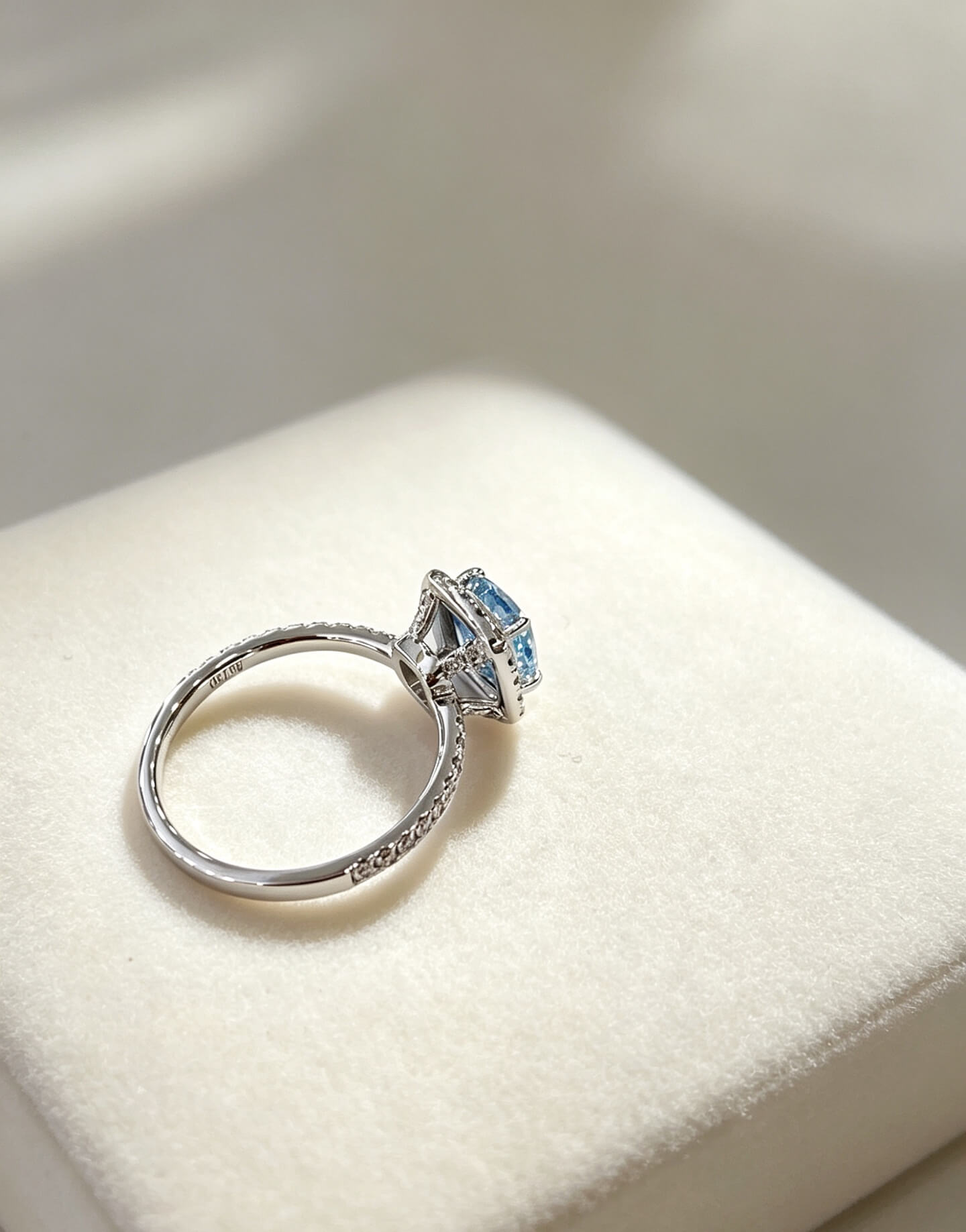 Cushion cut lab grown blue diamond engagement ring Cushion cut lab grown blue diamond engagement ring