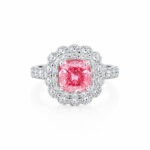Cushion cut lab grown pink diamond engagement ring 02