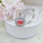 Cushion cut lab grown pink diamond engagement ring 02
