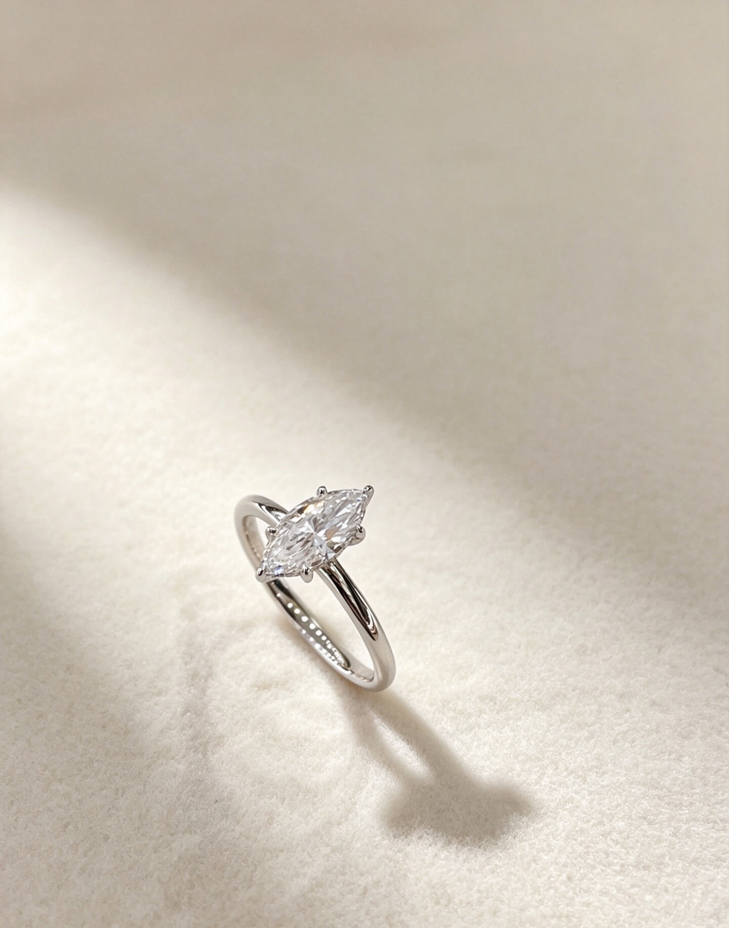 Marquise cut lab grown diamond engagement ring 02