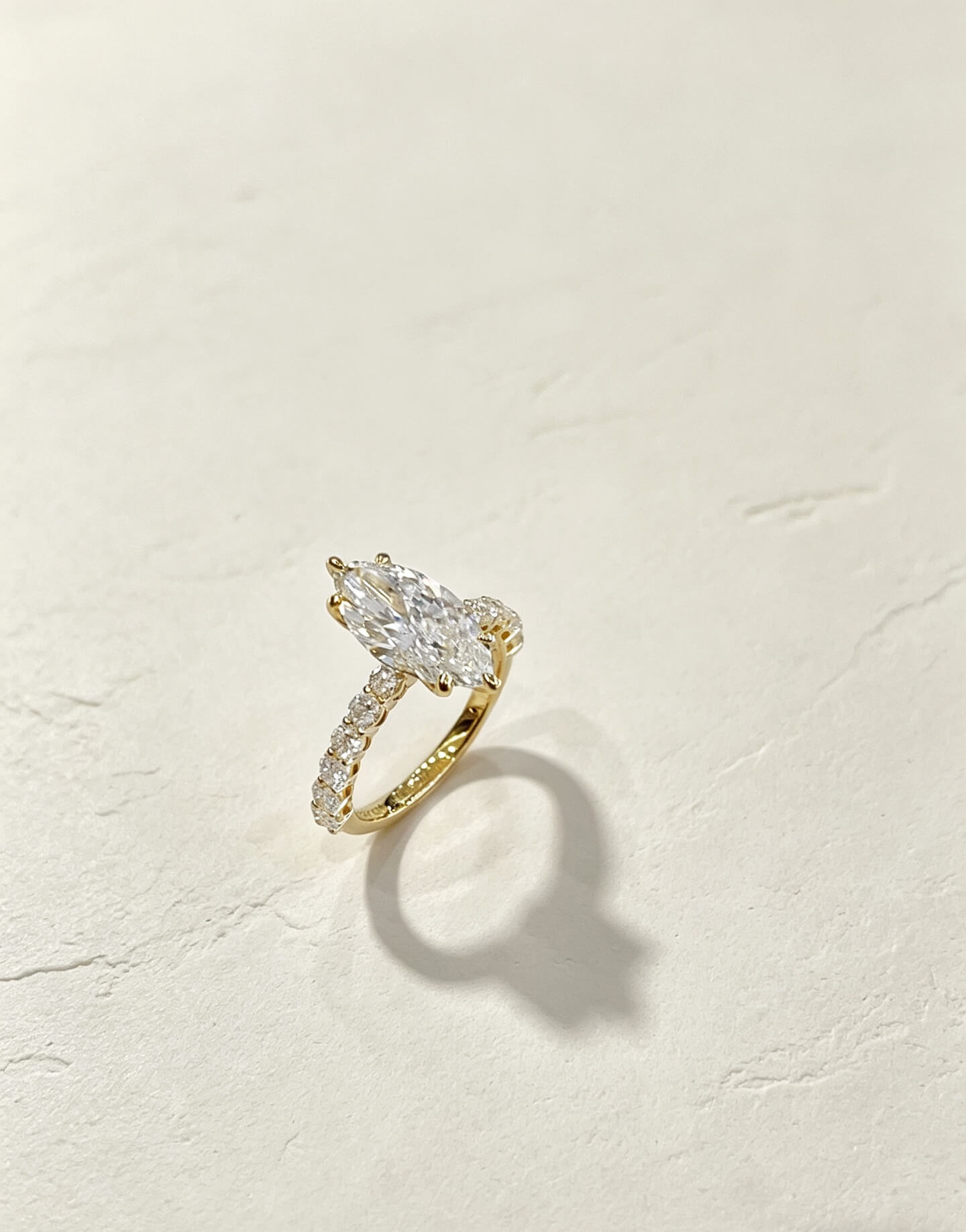 Marquise cut lab grown diamond engagement ring 03