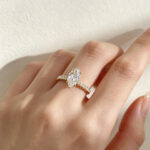 Marquise cut lab grown diamond engagement ring 03