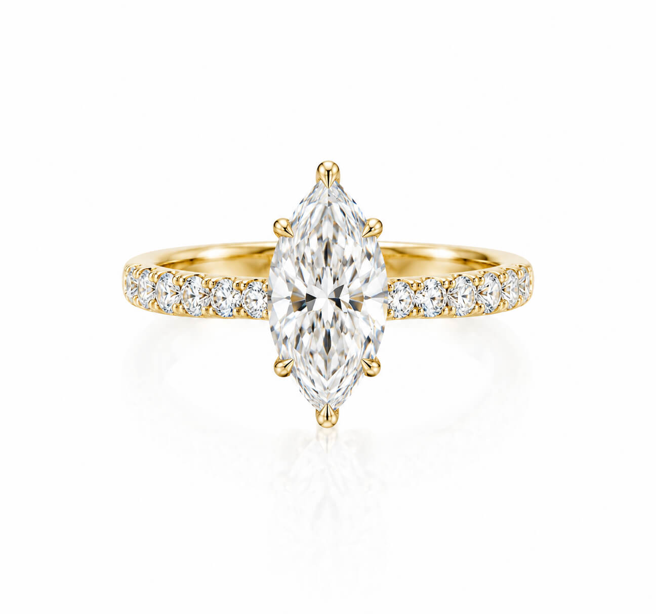 Marquise cut lab grown diamond engagement ring 03