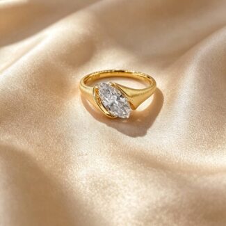 Marquise cut lab grown diamond engagement ring 04