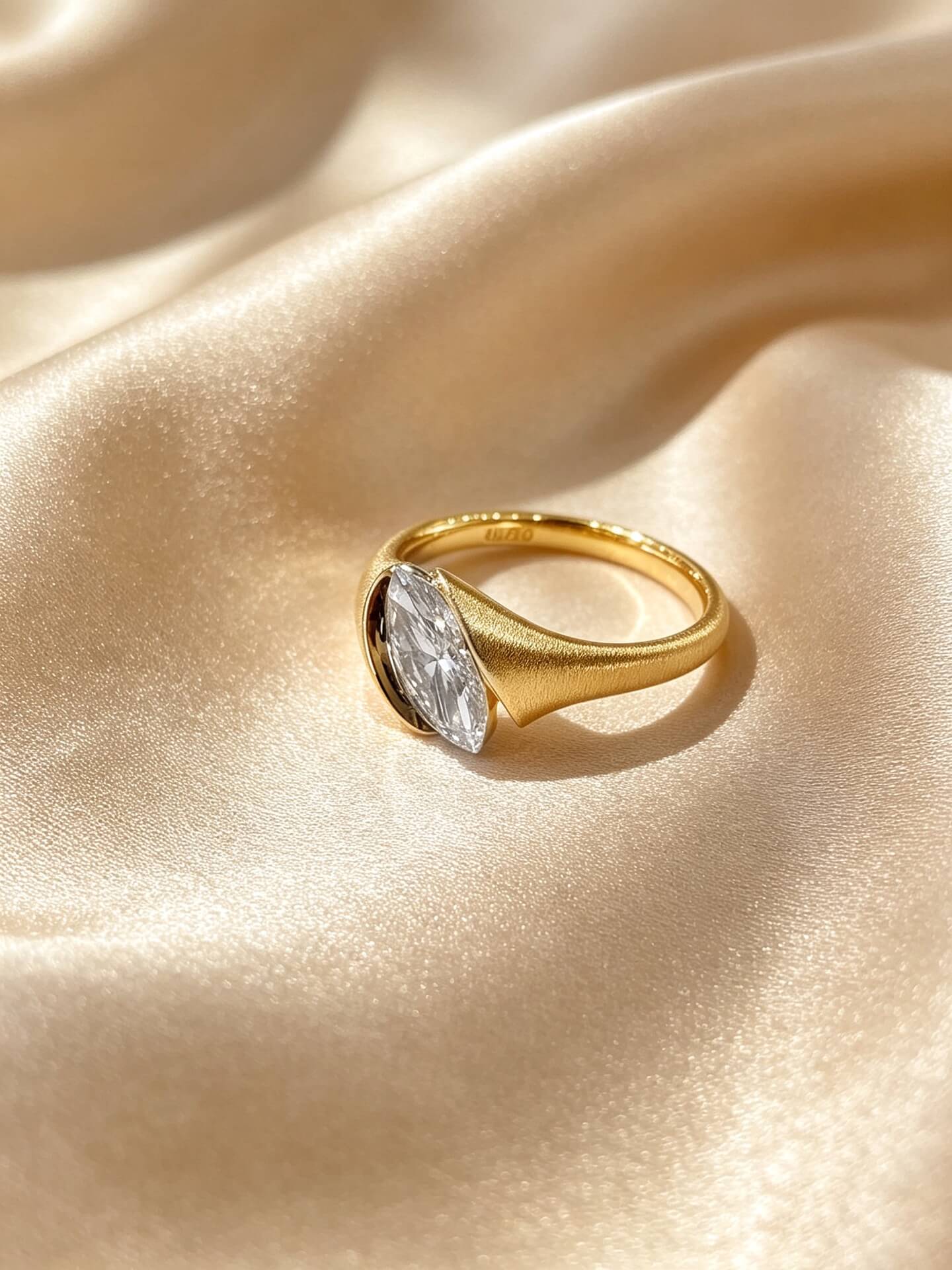 Marquise cut lab grown diamond engagement ring 04