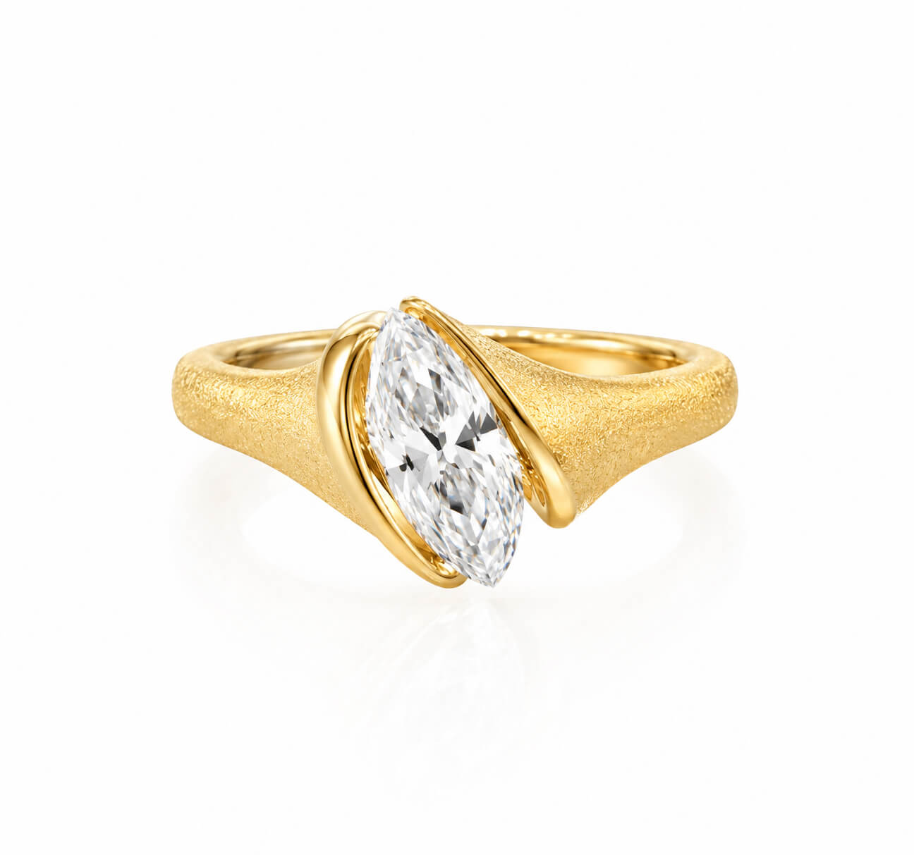 Marquise cut lab grown diamond engagement ring 04