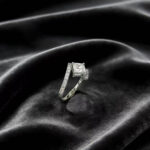 Marquise cut lab grown diamond three stones engagement ring 02