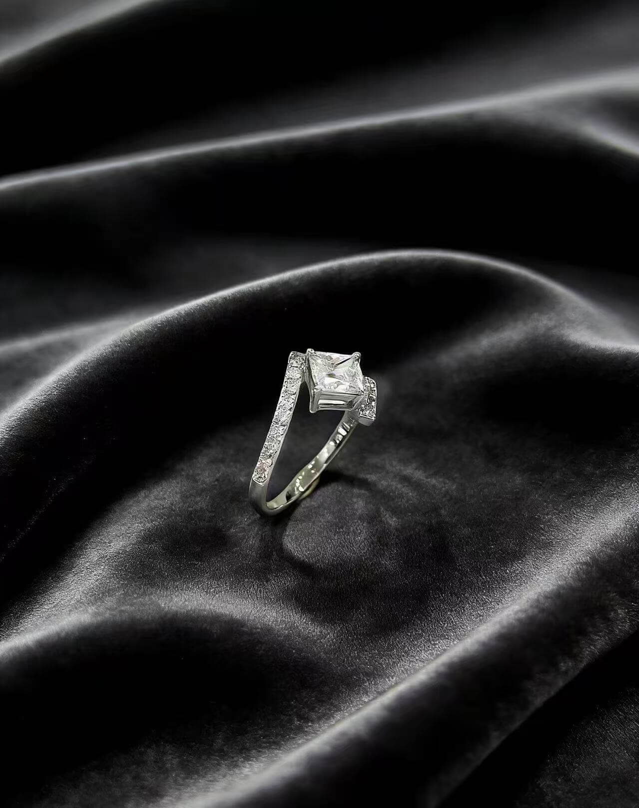 Marquise cut lab grown diamond three stones engagement ring 02 Marquise cut lab grown diamond three stones engagement ring 02