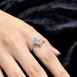 Marquise cut lab grown diamond three stones engagement ring 02