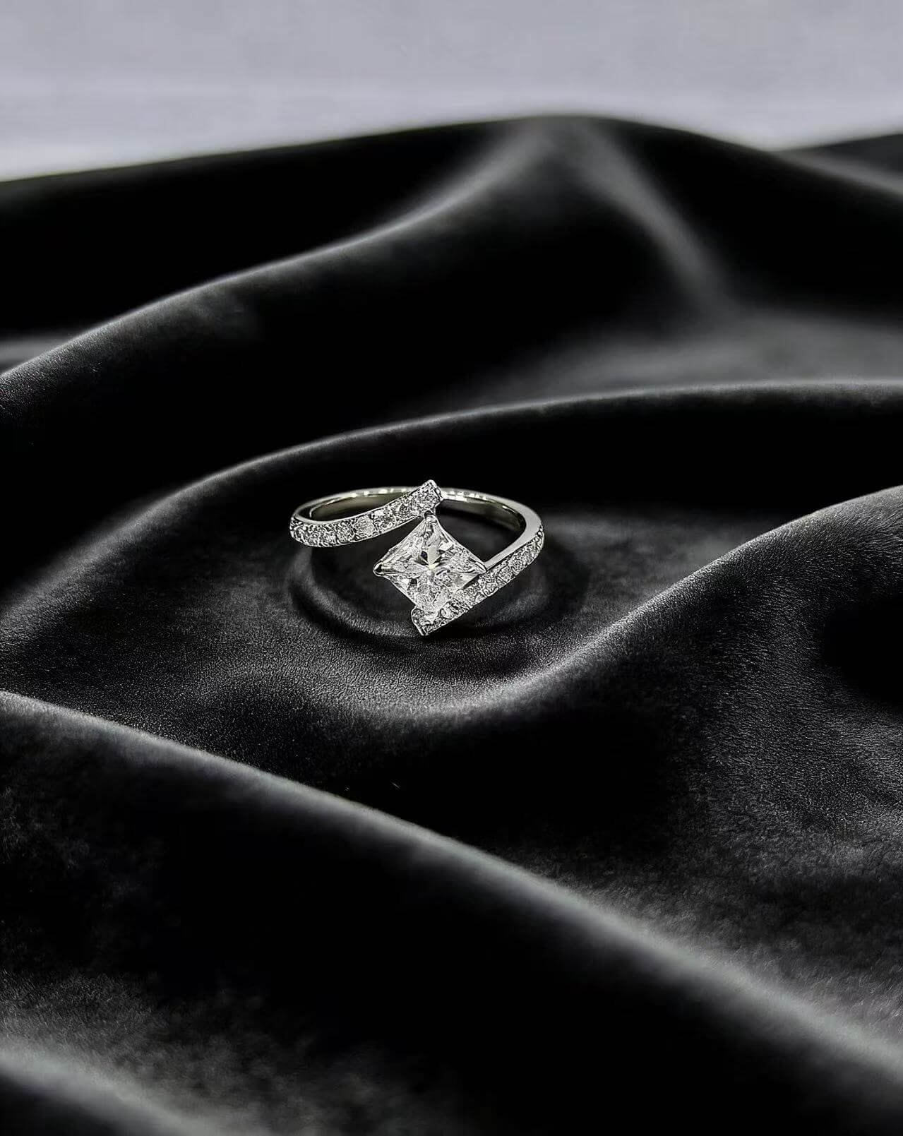 Marquise cut lab grown diamond three stones engagement ring 02 Marquise cut lab grown diamond three stones engagement ring 02