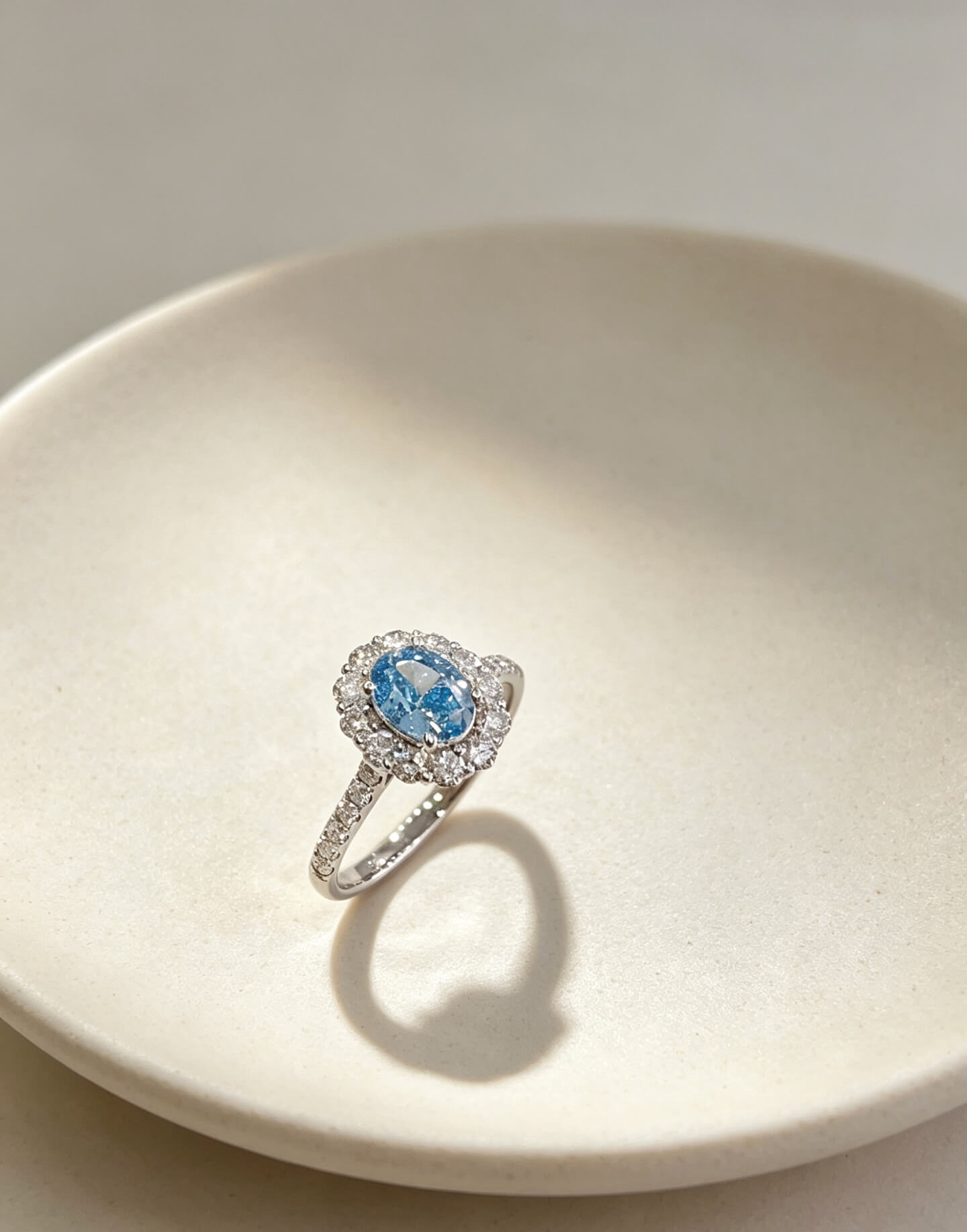 Oval cut lab grown blue diamond engagement ring 02 Oval cut lab grown blue diamond engagement ring 02