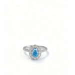 Oval cut lab grown blue diamond engagement ring 02