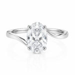 Oval cut lab grown diamond engagement ring 01
