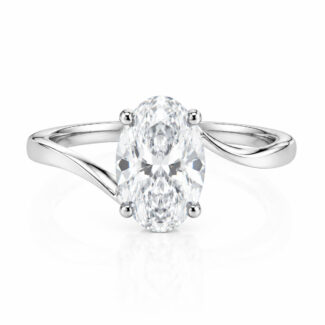 Oval cut lab grown diamond engagement ring 01