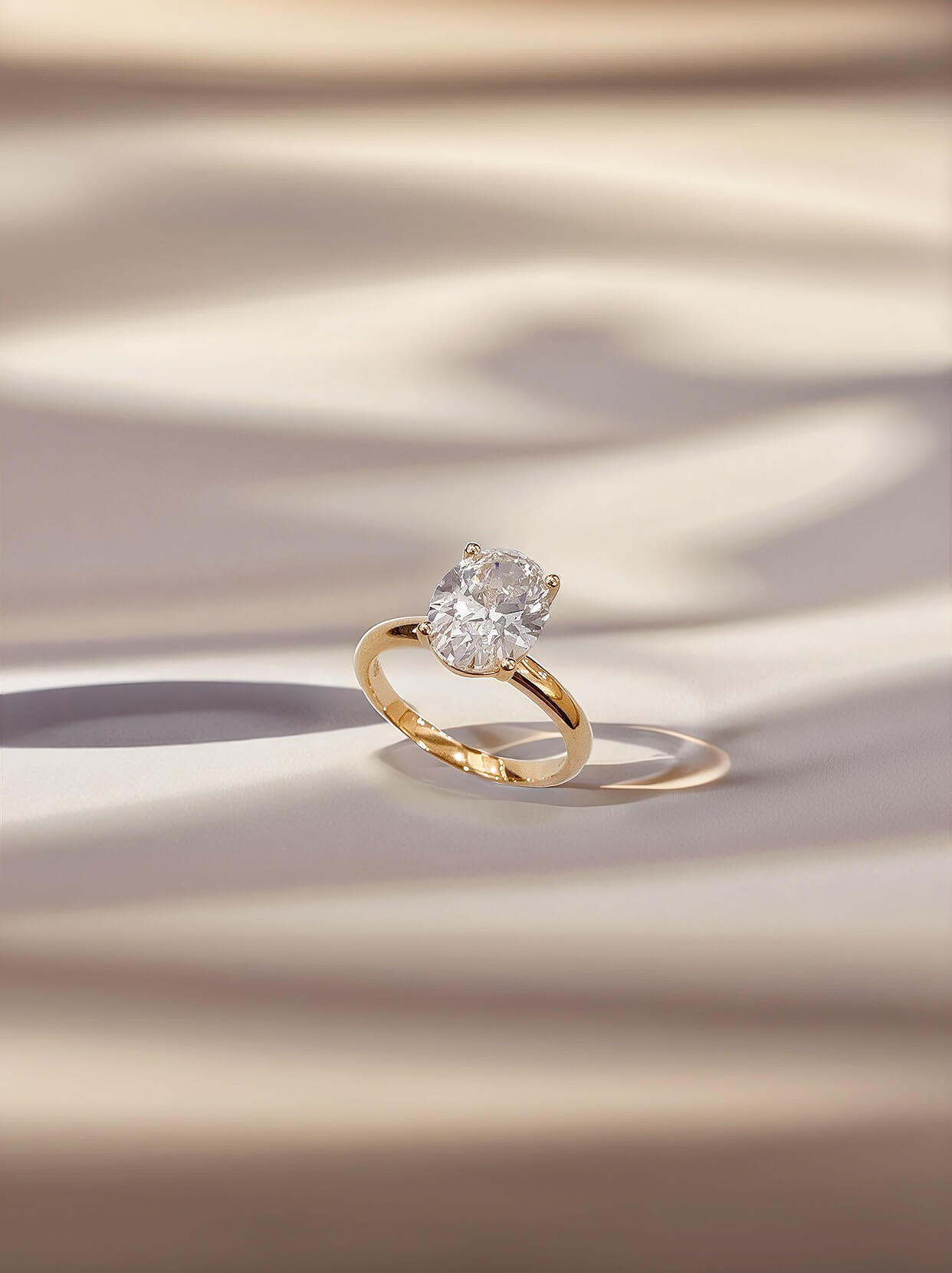 Oval cut lab grown diamond engagement ring 02