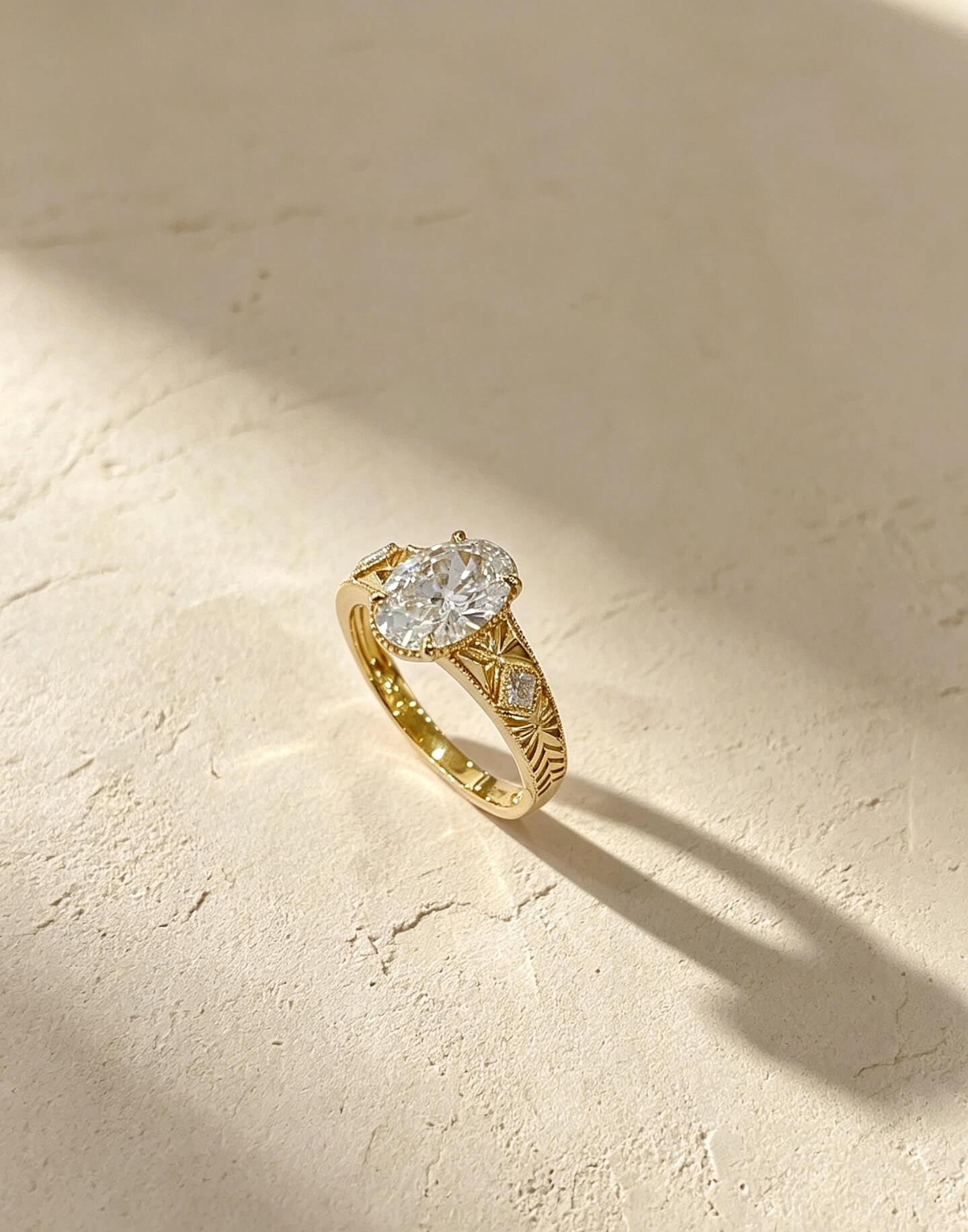 Oval cut lab grown diamond engagement ring 03