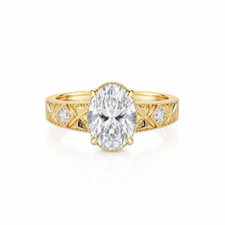 Oval cut lab grown diamond engagement ring 03