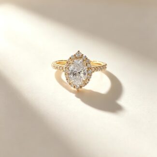 Oval cut lab grown diamond engagement ring 04