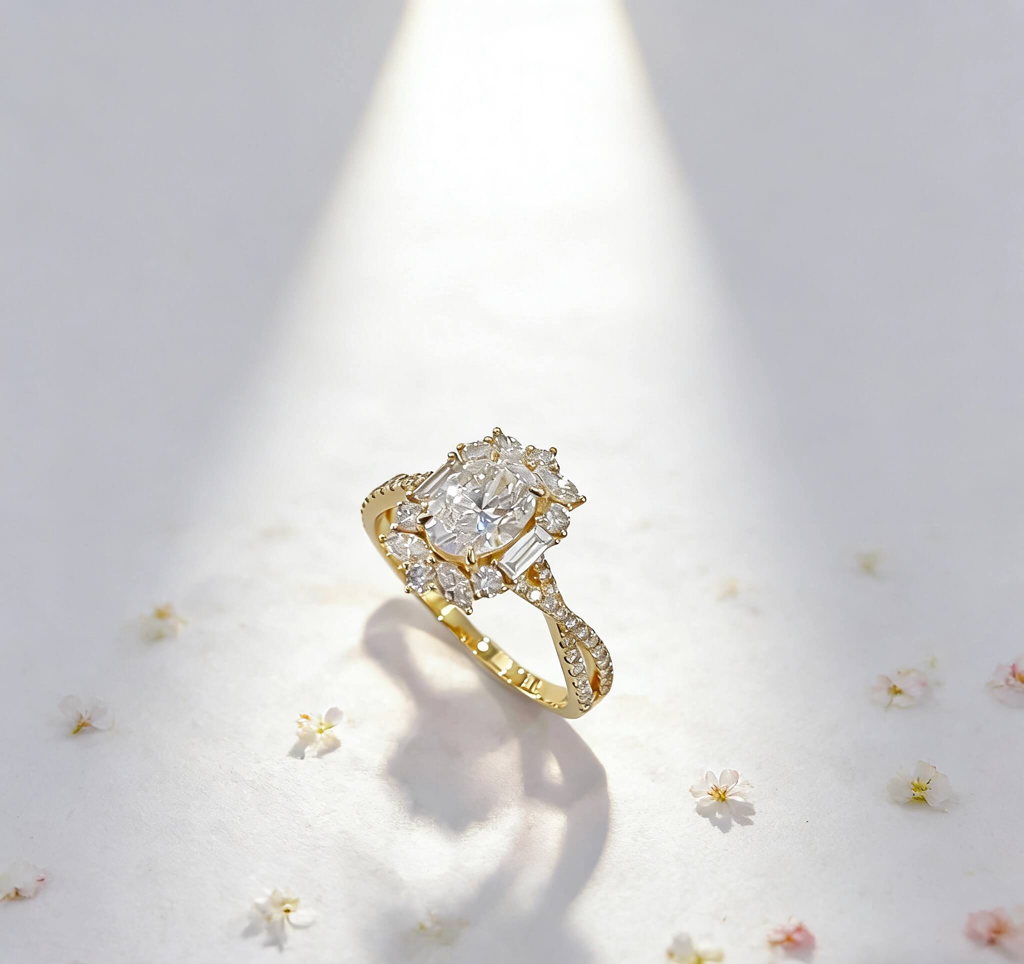 Oval cut lab grown diamond engagement ring 05
