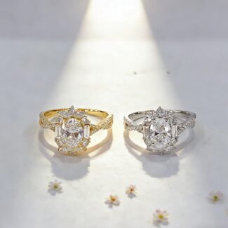 Oval cut lab grown diamond engagement ring 05