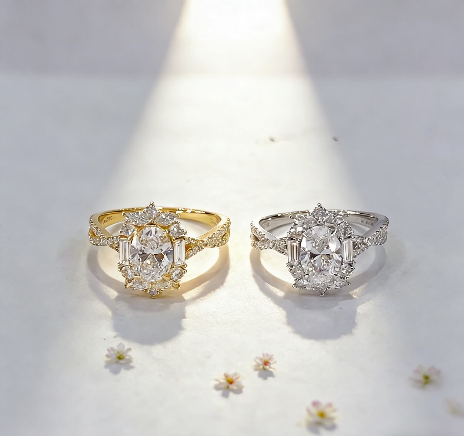 Oval cut lab grown diamond engagement ring 05