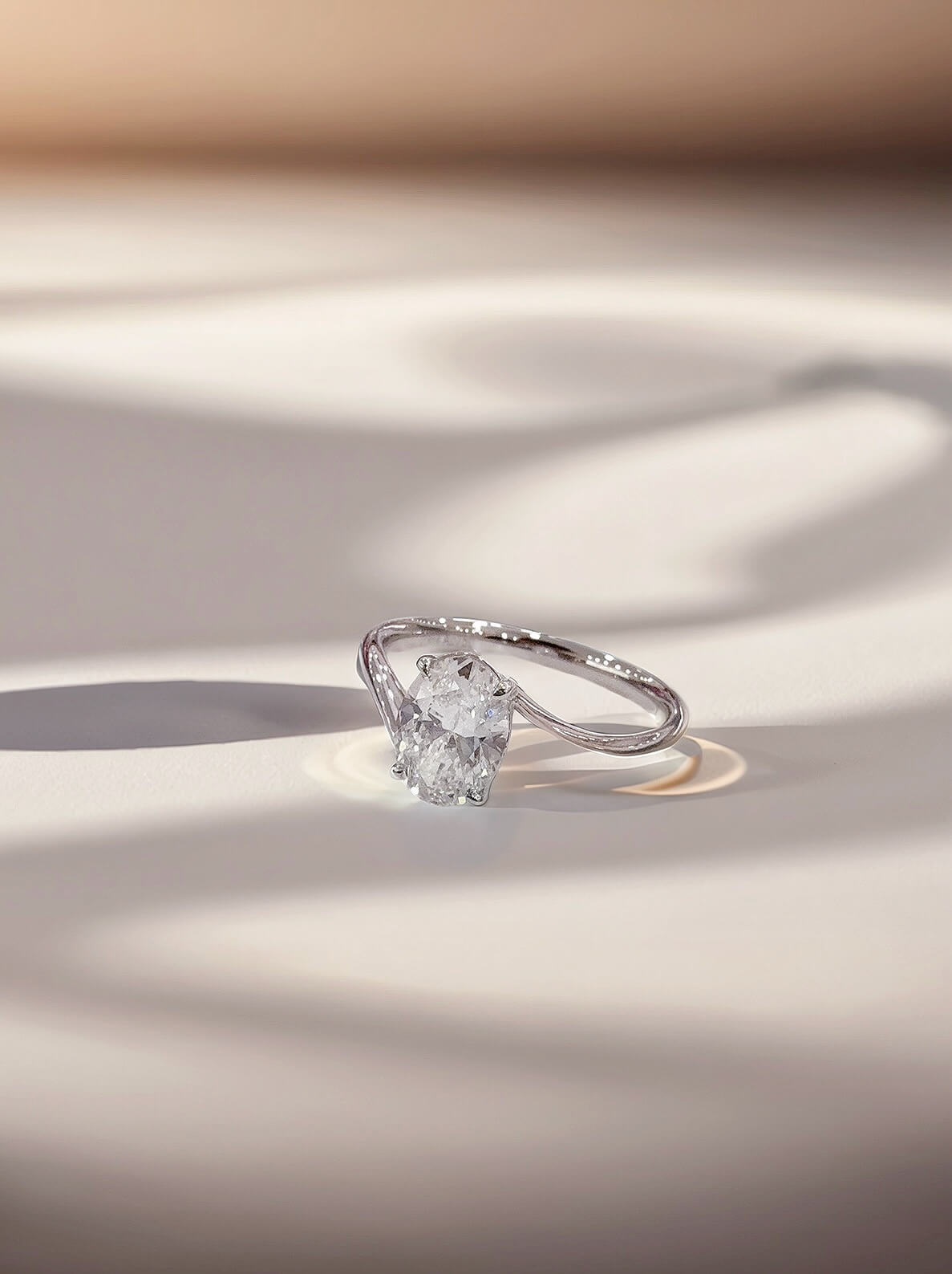 Oval cut lab grown diamond engagement ring 01