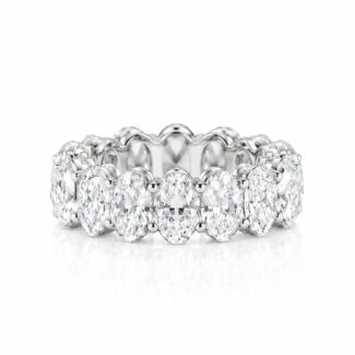 Oval cut lab grown diamond eternity ring
