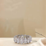 Oval cut lab grown diamond eternity ring
