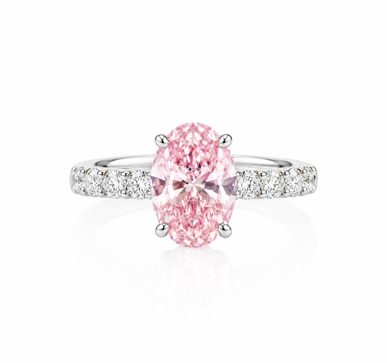 Oval cut lab grown pink diamond engagement ring 02 Oval cut lab grown pink diamond engagement ring 02