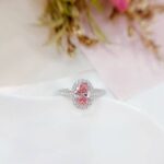 Oval cut lab grown pink diamond engagement ring 03