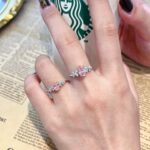 Oval cut lab grown pink diamond engagement ring 04