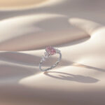Oval cut lab grown pink diamond engagement ring 04