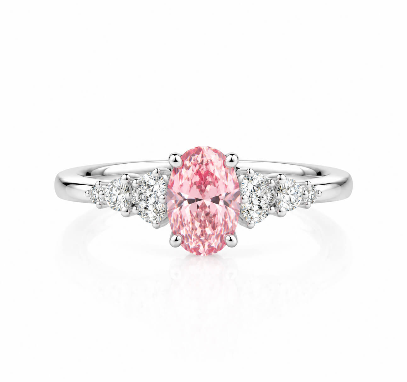 Oval cut lab grown pink diamond engagement ring 04 Oval cut lab grown pink diamond engagement ring 04