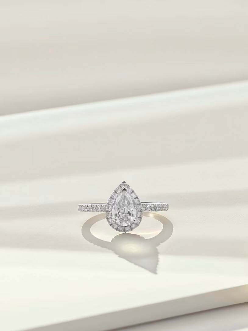 Pear cut lab grown diamond engagement ring 03 Pear cut lab grown diamond engagement ring 03