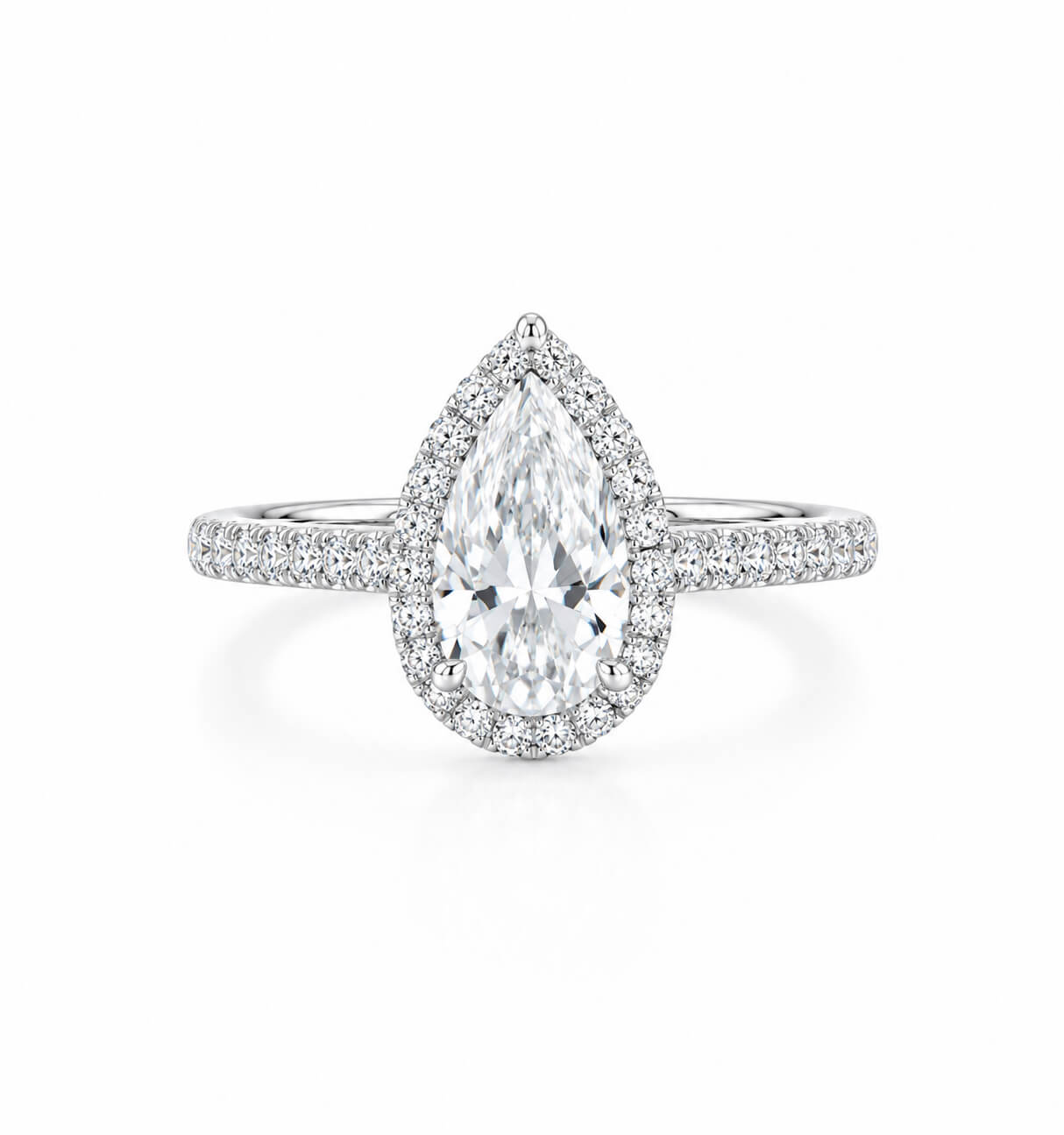 Pear cut lab grown diamond engagement ring 03 Pear cut lab grown diamond engagement ring 03