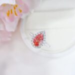 Pear cut lab grown pink diamond engagement ring 02