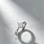 Princess cut lab grown diamond engagement ring 01