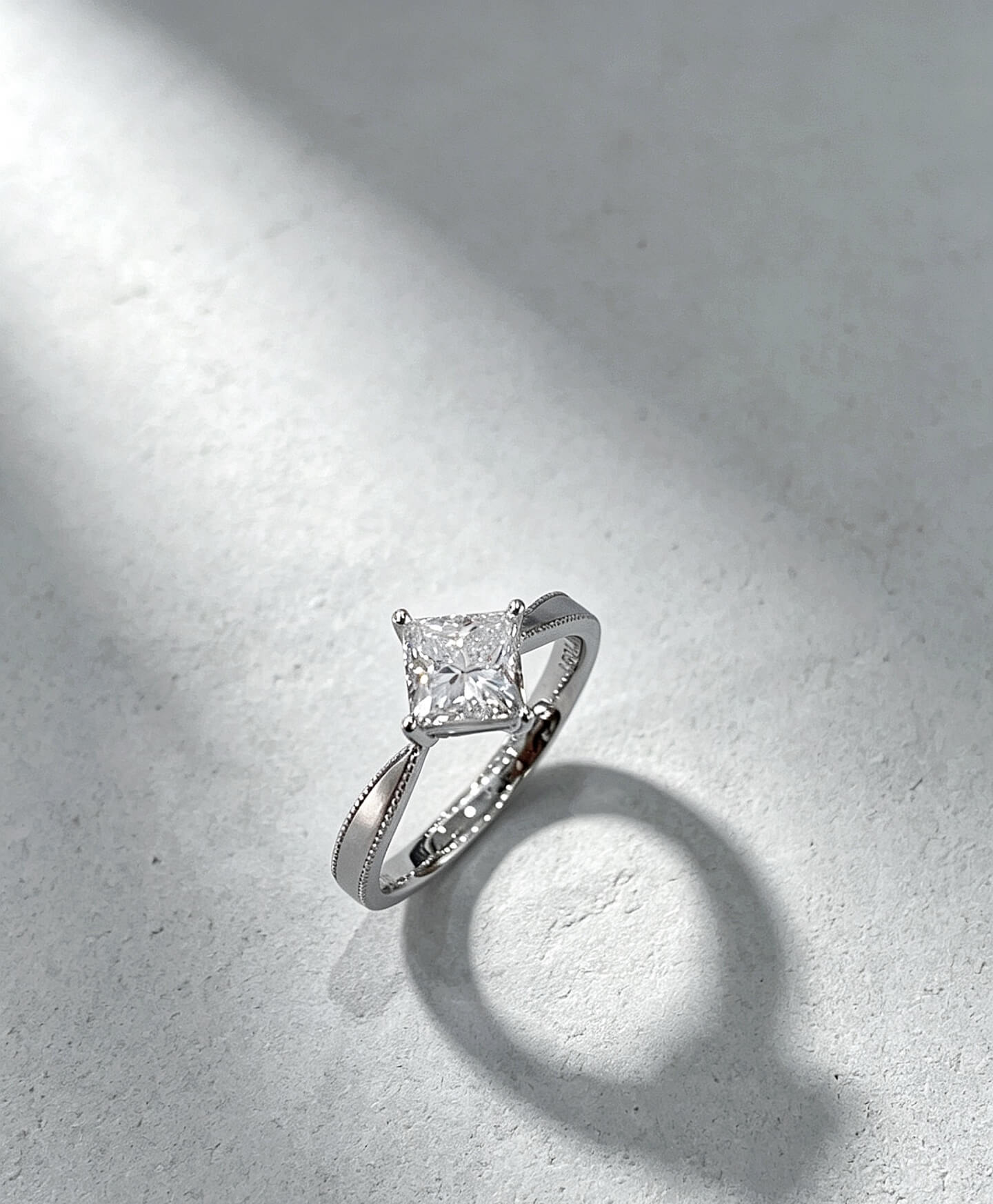 Princess cut lab grown diamond engagement ring 01 Princess cut lab grown diamond engagement ring 01
