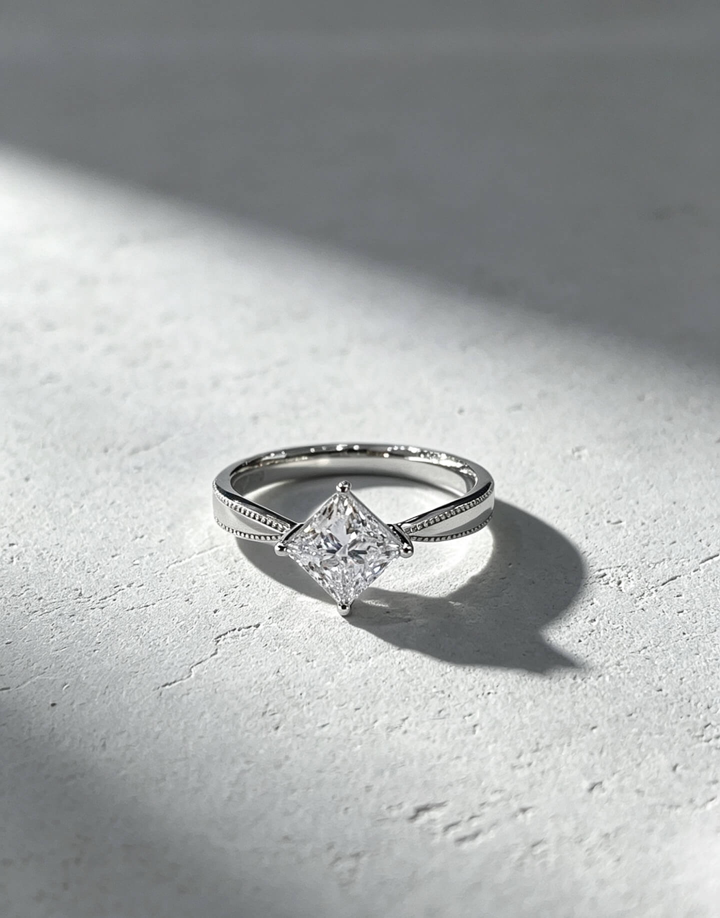 Princess cut lab grown diamond engagement ring 01 Princess cut lab grown diamond engagement ring 01