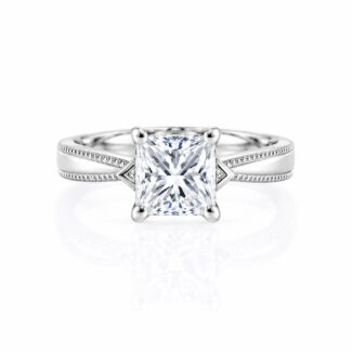 Princess cut lab grown diamond engagement ring 01
