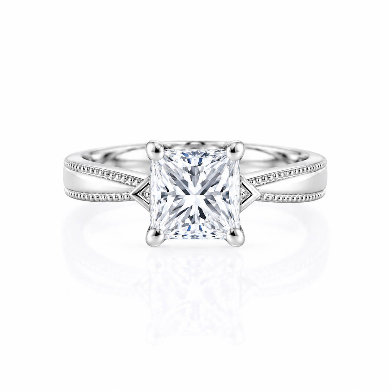 Princess cut lab grown diamond engagement ring 01 Princess cut lab grown diamond engagement ring 01
